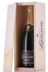 Lanson Black Label Brut in wooden box - шампанское Лансон Блэк Лейбл Брют 1.5 л в дер./уп