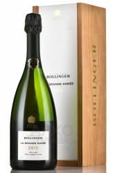 шампанское Bollinger La Grande Annee 2012 0.75 л белое брют в деревянной коробке