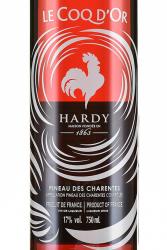 Пино де Шарант Hardy Pineau des Charantes Le Coq D’Or Rose 0.75 л этикетка