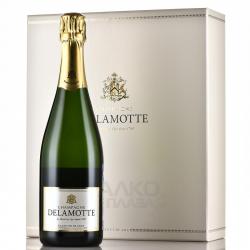 Delamotte Blanc de Blancs - шампанское Деламотт Блан Де Блан 0.75 л белое брют в п/у + 2 бокала