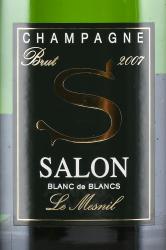Salon Le Mesnil Blanc des Blancs - шампанское Салон Ле Мениль Блан Де Блан 0.75 л белое брют в п/у