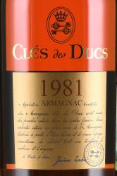 Cles des Ducs Millesime 1981 - арманьяк Кле де Дюк Миллезим 1981 год 0.7 л в тубе