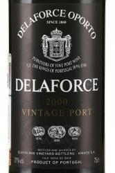 Delaforce Vintage Port 2000 - портвейн Делафорс Винтаж Порт 2000 год 0.75 л красное
