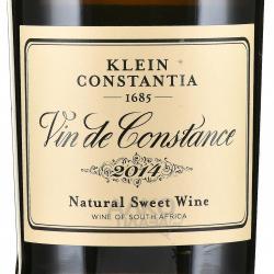 вино Кляйн Констанция Вэн де Констанс 0.5 л белое сладкое этикетка