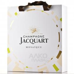 Champagne Jacquart Brut Mosaique - шампанское Жакарт Брют Мозаик в п/у с двумя бокалами 0.75 л белое брют