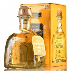 текила Patron Anejo 0.75 л в подарочной коробке