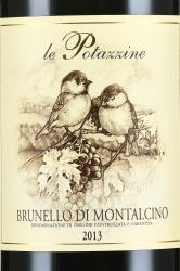 вино Ле Потаццине Брунелло ди Монтальчино ДОКГ 0.75 л красное сухое этикетка
