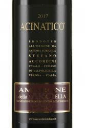 вино Stefano Accordini Acinatico Amarone della Valpolicella Classico 0.75 л этикетка