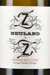 Neuland Gruner Veltliner Herbert Zillinger - вино Нойланд Грюнер Вельтлинер Херберт Зиллингер 0.75 л белое сухое