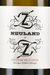 вино Нойланд Грюнер Вельтлинер Херберт Зиллингер 0.75 л белое сухое этикетка