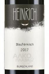 вино Блауфрэнкиш Хайнрих 0.75 л красное сухое этикетка