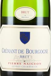 Pierre Naigeon Cremant de Bourgogne AOC Brut - игристое вино Пьер Нежон Креман де Бургонь Брют 0.75 л