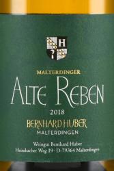 вино Bernhard Huber Malterdinger Alte Reben Chardonnay 0.75 л белое сухое этикетка