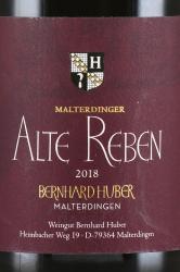 вино Bernhard Huber, Malterdinger Alte Reben Spatburgunder 0.75 л красное сухое этикетка