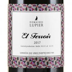 вино Домен Лупьер Эль Терруар 0.75 л красное сухое этикетка