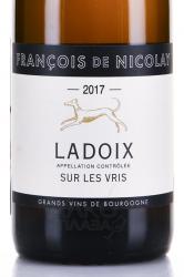 вино Francois de Nicolay Ladoix Sur Les Vris AOC 0.75 л белое сухое этикетка