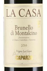 вино Caparzo Brunello di Montalcino La Casa DOCG 0.75 л красное сухое этикетка