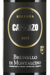 вино Caparzo Brunello di Montalcino Riserva DOCG 0.75 л красное сухое этикетка