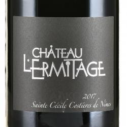 вино Chateau L’Ermitage Sainte Cecile Rouge Costieres de Nimes AOP 0.75 л красное сухое этикетка