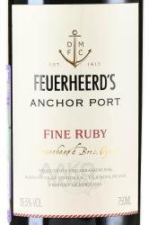 Feuerheerd’s Anchor Port Fine Ruby - портвейн Фойерхердс Энкор Порт Файн Руби 0.75 л красный