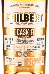 Cognac Philbert Rare Cask Finish Petite Champagne - коньяк Фильбер Рэр Каск Финиш Петит Шампань 0.7 л в п/у