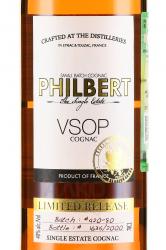 Cognac Philbert Single Estate VSOP - коньяк Фильбер Сингл Эстейт ВСОП 0.7 л в п/у