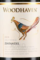 вино Woodhaven Zinfandel 0.75 л этикетка