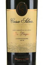 вино Casa Silva Gran Terroir de Los Andes Los Lingues Carmenere 0.75 л красное сухое этикетка