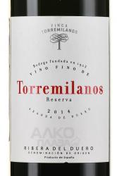 вино Торремиланос Резерва Рибера дель Дуэро 0.75 л красное сухое этикетка