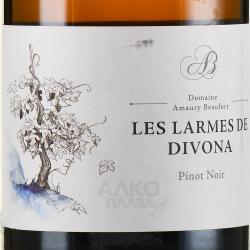 Domaine Amaury Beaufort Pinot Noir Blanc Les Larmes De Divona - вино Домен Амори Бофор Пино Нуар Блан Ле Ларм де Дивона 0.75 л белое сухое
