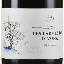 Domaine Amaury Beaufort Pinot Noir Rouge Les Larmes De Divona - вино Домен Амори Бофор Пино Нуар Руж Ле Ларм де Дивона 0.75 л красное сухое