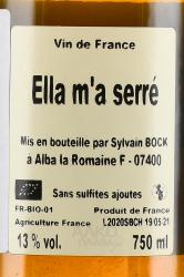 Sylvain Bock Ella m’a serre - вино Сильван Бок Эль ма Сэрэ 0.75 л белое сухое