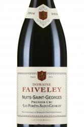 Nuits-St-Georges 1-er Cru Les Porets St-Georges Domaine Faiveley - вино Нюи-Сэн-Жорж Премье Крю Ле Поре Сэн-Жорж Домэн Фэвле 0.75 л красное сухое