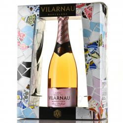 Vilarnau Brut Reserva Rose Delicat Cava DO - вино игристое Кава Виларнау Брют Розе Деликат Резерва 0.75 л брют розовое в п/у с 2-мя бокалами