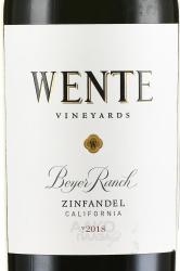 вино Wente Beyer Ranch Zinfandel 0.75 л этикетка
