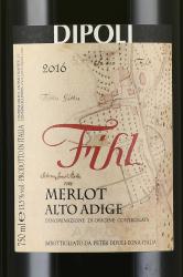 Peter Dipoli Fihl Merlot - вино Петер Диполи Филь Мерло 0.75 л красное сухое