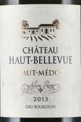 вино Chateau Haut-Bellevue Haut-Medoc 0.75 л этикетка
