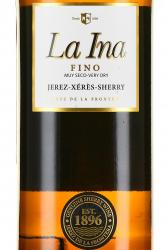 херес Sherry Lustau La Ina Fino 0.75 л этикетка