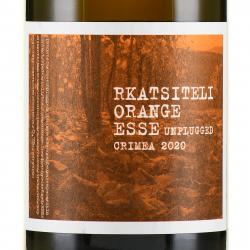 Вино Rkatsiteli Orange Esse Unplugged 0.75 л белое сухое этикетка
