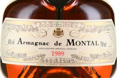 Armagnac Bas Armagnac de Montal 1989 years - арманьяк Баз Арманьяк де Монталь 1989 года 0.7 л