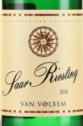 вино Саар Рислинг Ван Вольксем 0.75 л белое сухое этикетка