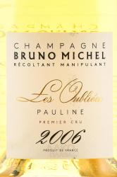 Bruno Michel Les Oubliees Pauline Premier Cru Extra - шампанское Брюно Мишель Лез Ублие Полин Премье Крю Экстра 0.75 л белое экстра брют