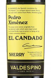 Херес Valdespino El Candado Pedro Ximenez 0.75 л этикетка