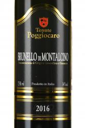 Tenute Poggiocaro Brunello di Montalcino - вино Тенуте Поджиокаро Брунелло ди Монтальчино 0.75 л красное сухое