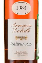 Armagnac Laballe Bas Armagnac - арманьяк Лабалль Ба Арманьяк 1985 год 0.5 л в п/у