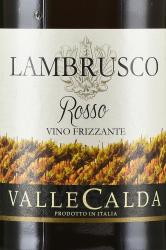 Valle Calda Rosso Amabile Lambrusco IGT - игристое вино Валле Кальда Красное Полусладкое 0.75 л