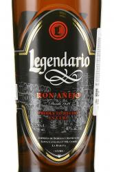 ром Legendario Anejo 0.7 л этикетка