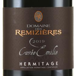 Domaine des Remizieres Cuvee Emilie Hermitage - вино Домен де Ремизьер Кюве Эмиль Эрмитаж 0.75 л красное сухое