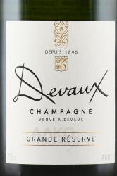 шампанское Devaux Grande Reserve Brut Champagne AOC 0.75 л этикетка