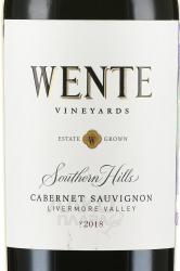 вино Wente Southern Hills Cabernet Sauvignon 0.75 л этикетка